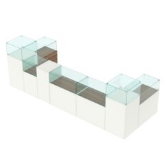 Торговый островок для бижутерии РИВОЛИ №3, Белый + Орех