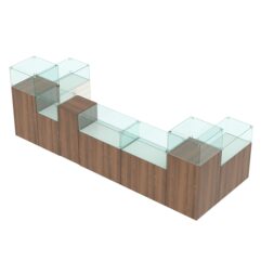 Торговый островок для бижутерии РИВОЛИ №3, Орех + Белый