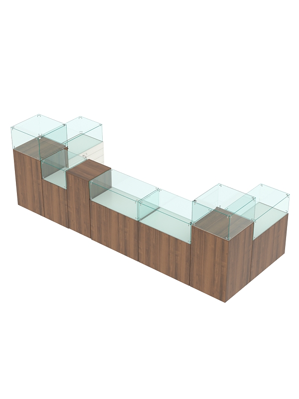 Торговый островок для бижутерии РИВОЛИ №3, Орех + Белый