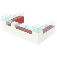 Торговый островок для бижутерии РИВОЛИ №4, Белый + Красный