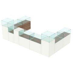 Торговый островок для бижутерии РИВОЛИ №4, Белый + Орех