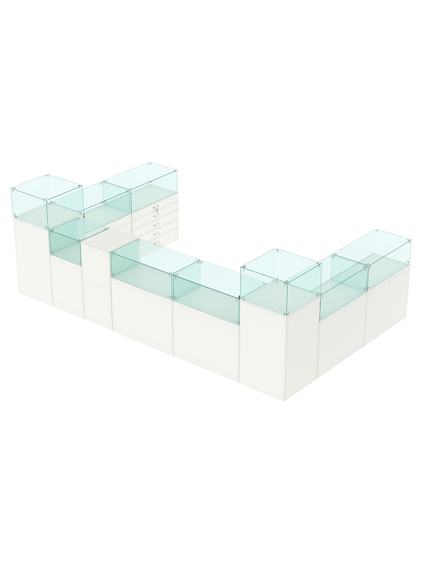 Торговый островок для бижутерии РИВОЛИ №4, Белый