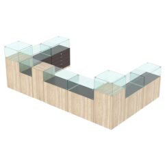 Торговый островок для бижутерии РИВОЛИ №4, Дуб Сонома и Дуб Венге