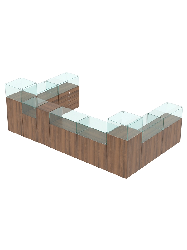 Торговый островок для бижутерии РИВОЛИ №4, Орех