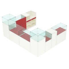 Торговый островок для бижутерии РИВОЛИ №5, Белый + Красный