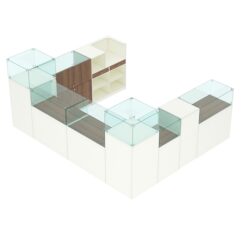 Торговый островок для бижутерии РИВОЛИ №5, Белый + Орех