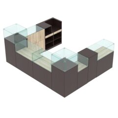 Торговый островок для бижутерии РИВОЛИ №5, Дуб Венге и Дуб Сонома