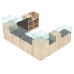 Торговый островок для бижутерии РИВОЛИ №5, Дуб Сонома и Дуб Венге