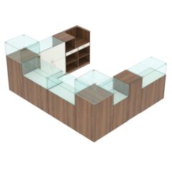 Торговый островок для бижутерии РИВОЛИ №5, Орех + Белый