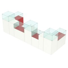 Торговый островок для бижутерии РИВОЛИ №6, Белый + Красный