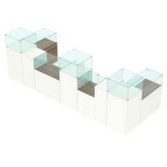 Торговый островок для бижутерии РИВОЛИ №6, Белый + Орех