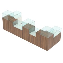 Торговый островок для бижутерии РИВОЛИ №6, Орех + Белый