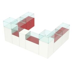 Торговый островок для бижутерии РИВОЛИ №7, Белый + Красный