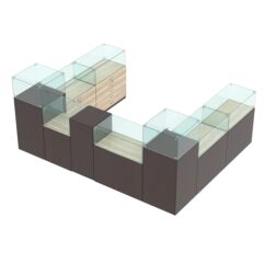 Торговый островок для бижутерии РИВОЛИ №7, Дуб Венге и Дуб Сонома