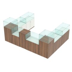 Торговый островок для бижутерии РИВОЛИ №7, Орех + Белый