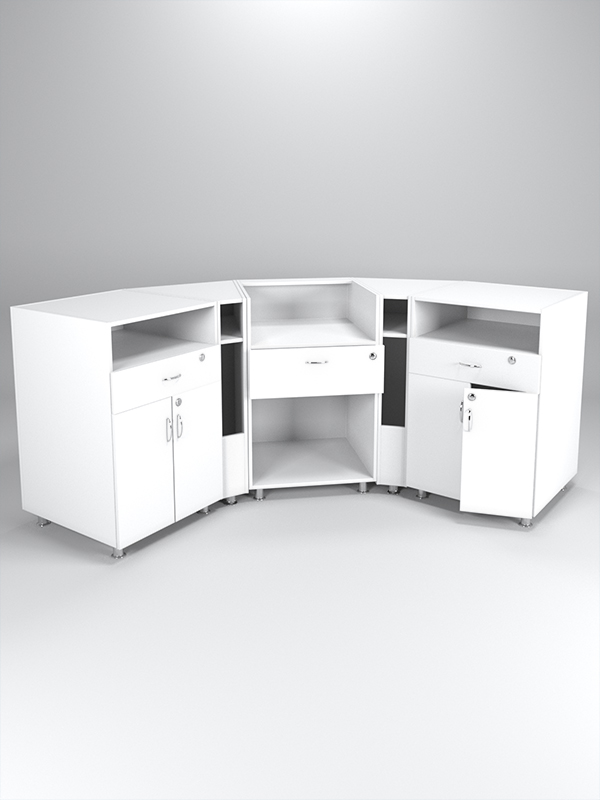 Комплект прилавков КЛАССИКА №7+№9+№1+№9+№7, Белый