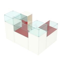 Торговый островок для бижутерии РИВОЛИ №8, Белый + Красный