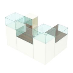 Торговый островок для бижутерии РИВОЛИ №8, Белый + Орех