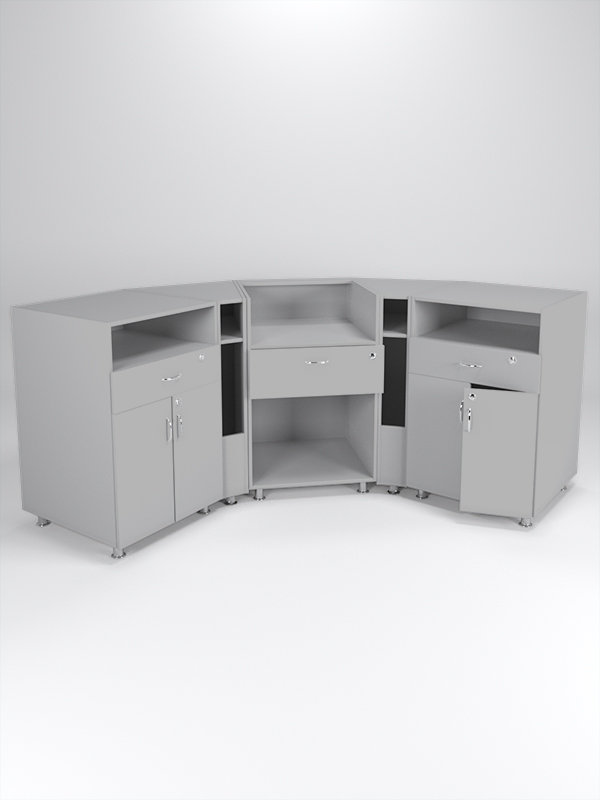 Комплект прилавков КЛАССИКА №7+№9+№1+№9+№7, Серый