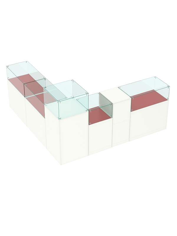 Торговый островок для бижутерии РИВОЛИ №9, Белый + Красный