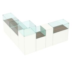 Торговый островок для бижутерии РИВОЛИ №9, Белый + Орех