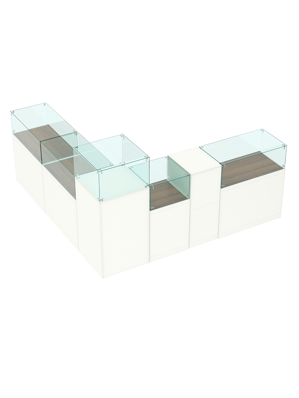 Торговый островок для бижутерии РИВОЛИ №9, Белый + Орех