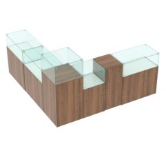 Торговый островок для бижутерии РИВОЛИ №9, Орех + Белый