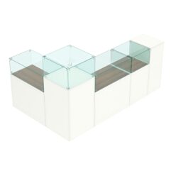 Торговый островок для бижутерии РИВОЛИ №10, Белый + Орех