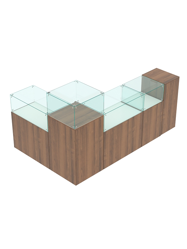 Торговый островок для бижутерии РИВОЛИ №10, Орех + Белый