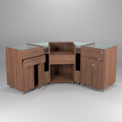 Комплект прилавков КЛАССИКА №2+№6+№1+№6+№2, Орех