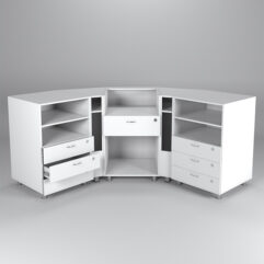 Комплект прилавков КЛАССИКА №8+№9+№1+№9+№8, Белый