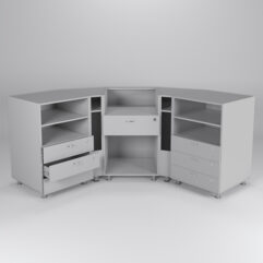 Комплект прилавков КЛАССИКА №8+№9+№1+№9+№8, Серый