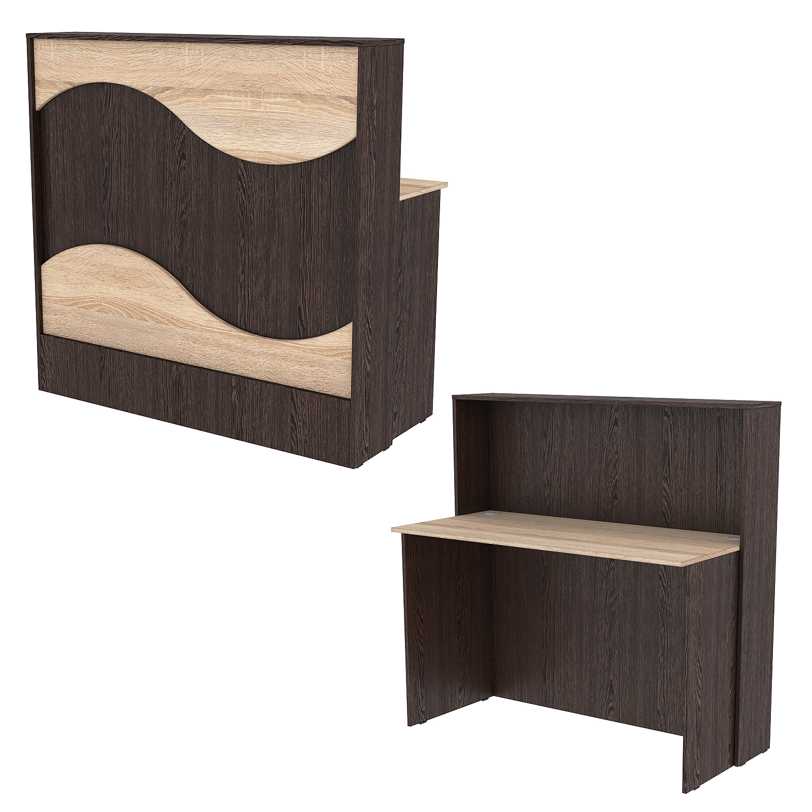 Ресепшн Нежность Волны №1А простой, Дуб Венге и Дуб Сонома