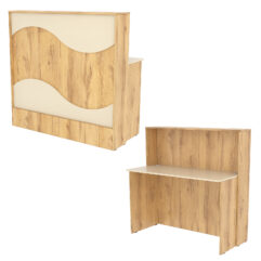 Ресепшн Нежность Волны №1А простой, Дуб Золотистый и Крем Вайс