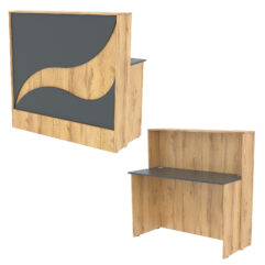 Ресепшн Нежность Волны №1Б простой, Дуб Золотистый и Темно-Серый