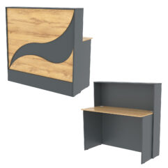 Ресепшн Нежность Волны №1Б простой, Темно-серый и Дуб Золотистый