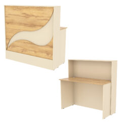 Ресепшн Нежность Волны №1Б простой, Крем Вайс и Дуб Золотистый