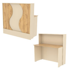 Ресепшн Нежность Волны №1В простой, Крем Вайс и Дуб Золотистый