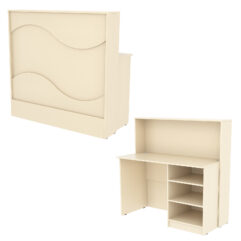 Ресепшн Нежность Волны №1А с правосторонней открытой тумбой, Крем Вайс