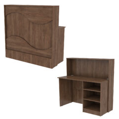 Ресепшн Нежность Волны №1А с правосторонней открытой тумбой, Орех