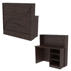 Ресепшн Нежность Волны №1Б с правосторонней открытой тумбой, Дуб Венге