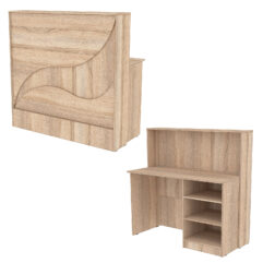 Ресепшн Нежность Волны №1Б с правосторонней открытой тумбой, Дуб Сонома