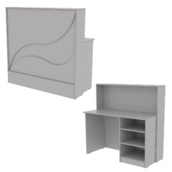 Ресепшн Нежность Волны №1Б с правосторонней открытой тумбой, Серый