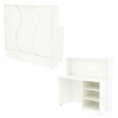 Ресепшн Нежность Волны №1В с правосторонней открытой тумбой, Белый