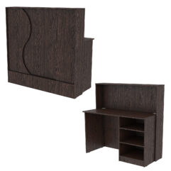 Ресепшн Нежность Волны №1В с правосторонней открытой тумбой, Дуб Венге