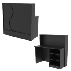 Ресепшн Нежность Волны №1В с правосторонней открытой тумбой, Черный