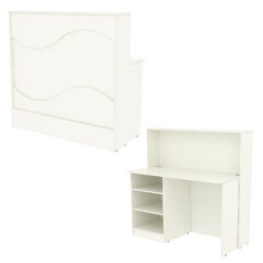 Ресепшн Нежность Волны №1А с левосторонней открытой тумбой, Белый