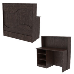 Ресепшн Нежность Волны №1А с левосторонней открытой тумбой, Дуб Венге