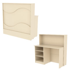 Ресепшн Нежность Волны №1А с левосторонней открытой тумбой, Крем Вайс