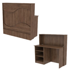 Ресепшн Нежность Волны №1А с левосторонней открытой тумбой, Орех